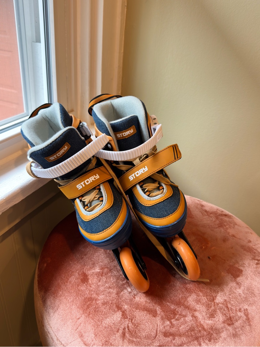 Storm Kids Orange and Navy Adjustable Inline Skates